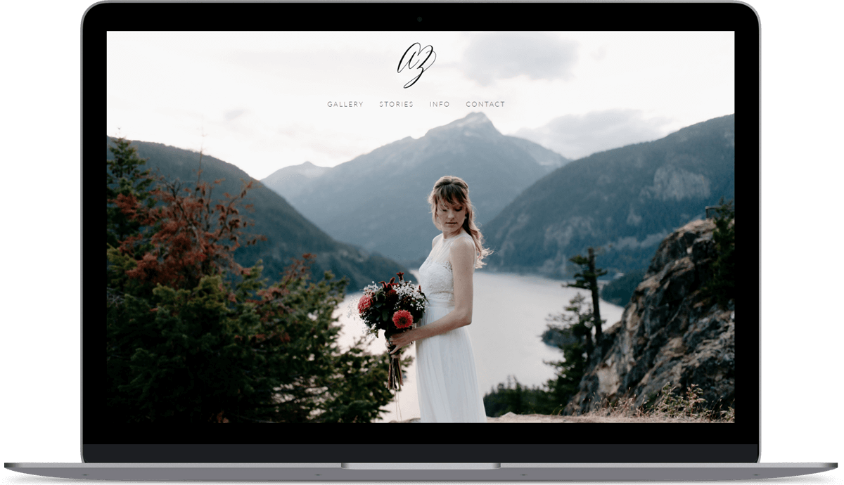 screenshot of angie zhang photography website